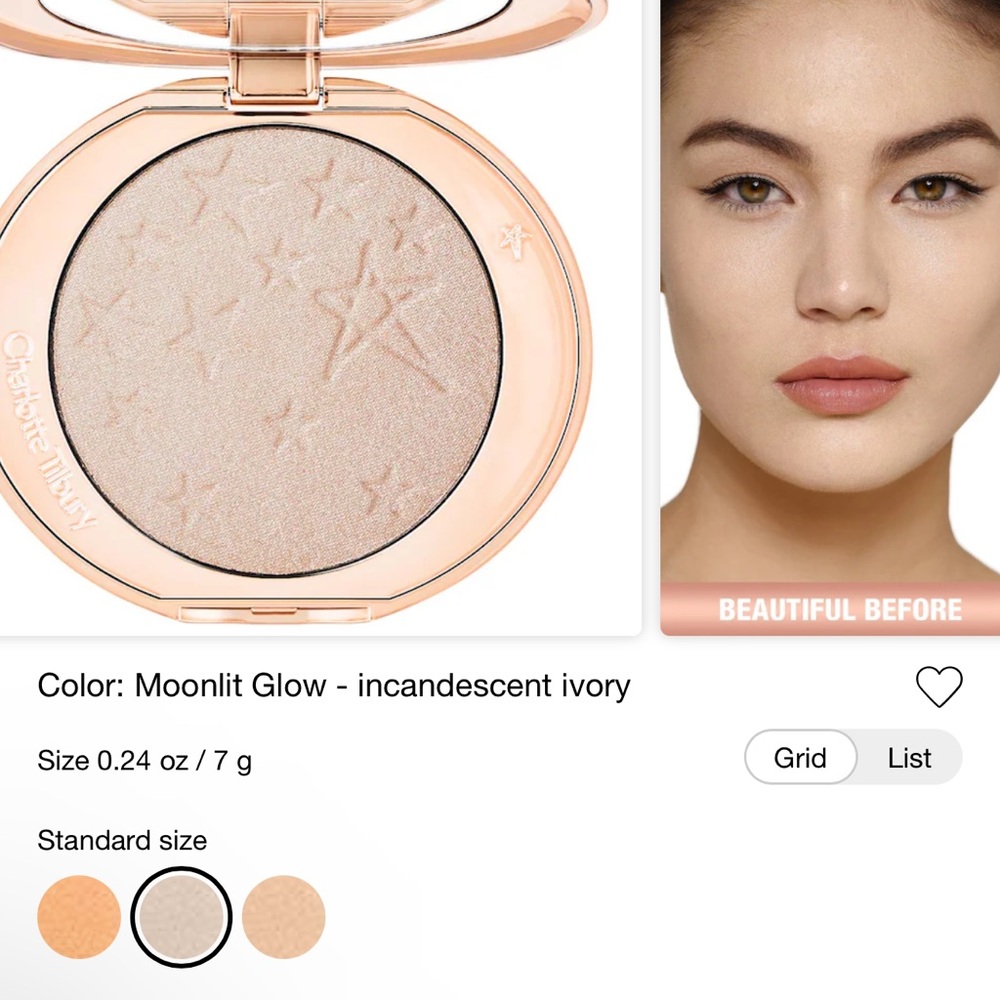 Charlotte Tilbury Highlighter Moonlit Glow Hollywood Glow Glide Face Architect